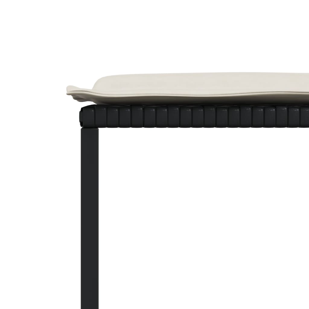 Set da Pranzo da Giardino 15 pz con Cuscini Nero in Polyrattan - homemem39