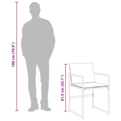 Set da Pranzo da Giardino 9 pz con Cuscini Nero in Textilene - homemem39