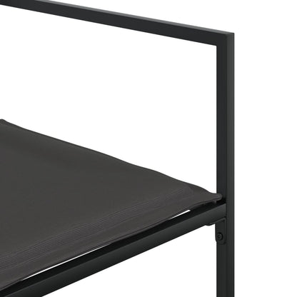 Set da Pranzo da Giardino 9 pz con Cuscini Nero in Textilene - homemem39