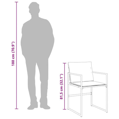 Set da Pranzo da Giardino 9 pz con Cuscini Nero in Textilene - homemem39