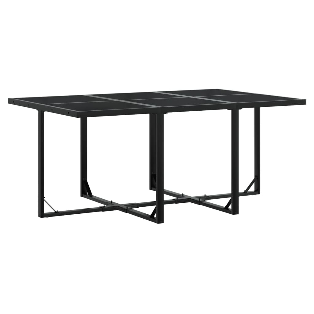 Set da Pranzo da Giardino 11 pz con Cuscini Nero in Textilene - homemem39