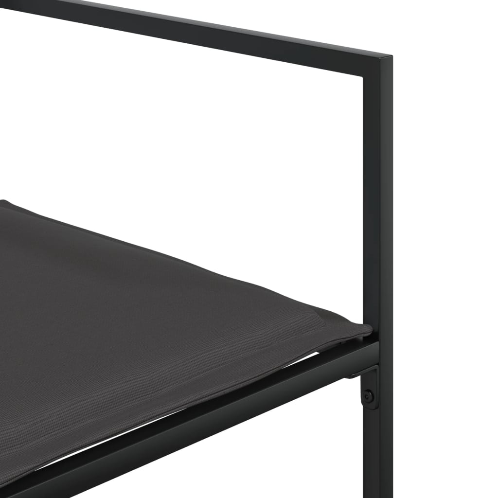 Set da Pranzo da Giardino 11 pz con Cuscini Nero in Textilene - homemem39