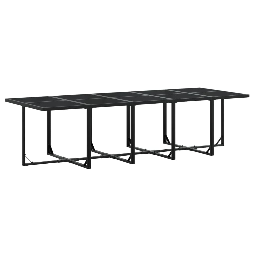 Set da Pranzo da Giardino 15 pz con Cuscini Nero in Textilene - homemem39