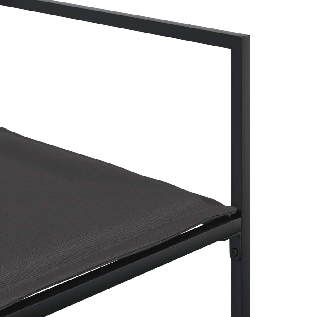 Set da Pranzo da Giardino 11 pz con Cuscini Nero in Textilene - homemem39