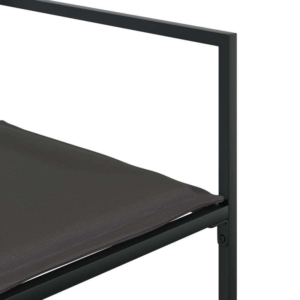 Set da Pranzo da Giardino 15 pz con Cuscini Nero in Textilene - homemem39