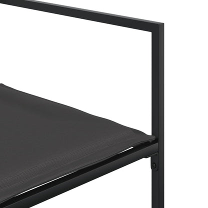 Set da Pranzo da Giardino 17 pz con Cuscini Nero in Textilene - homemem39