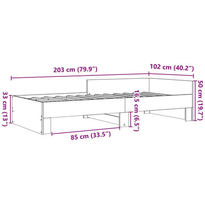 Giroletto senza Materasso Rovere Fumo 100x200 cm in Truciolato