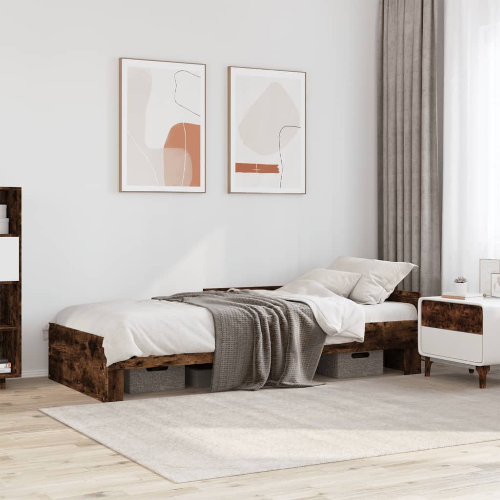 Giroletto senza Materasso Rovere Fumo 100x200 cm in Truciolato