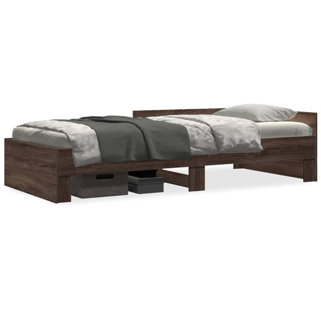 Giroletto senza Materasso Rovere Marrone 100x200 cm Truciolato | homemem39