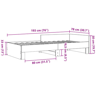 Giroletto senza Materasso Rovere Fumo 75x190 cm in Truciolato