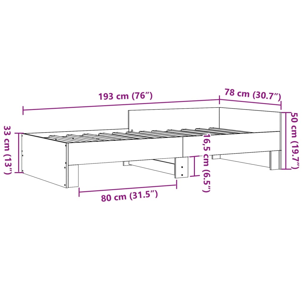 Giroletto Grigio Sonoma 75x190 cm in Legno Multistrato