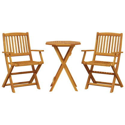 Set Bistrò Pieghevole 3pz in Legno Massello di Acacia | homemem39