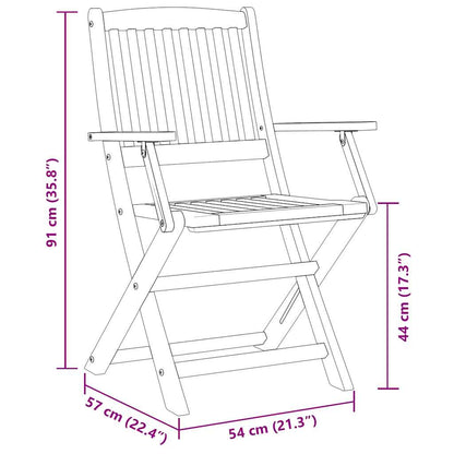 Set Bistrò Pieghevole 3pz in Legno Massello di Acacia | homemem39