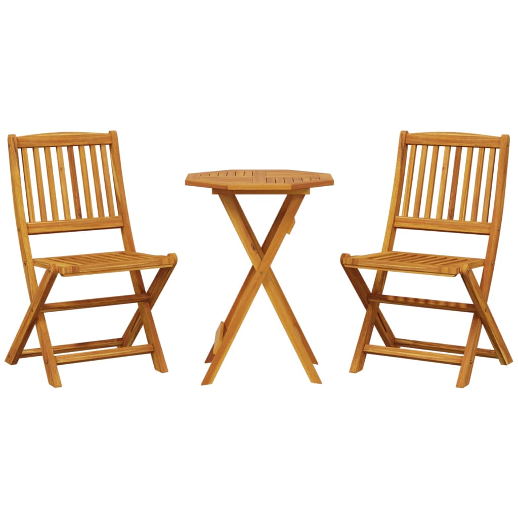 Set Bistrò Pieghevole 3pz in Legno Massello di Acacia | homemem39