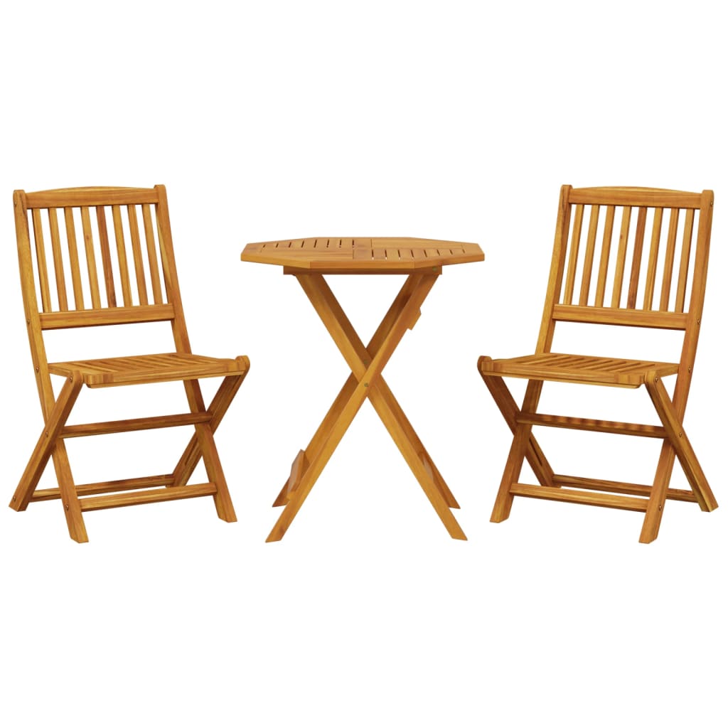 Set Bistrò Pieghevole 3pz in Legno Massello di Acacia | homemem39