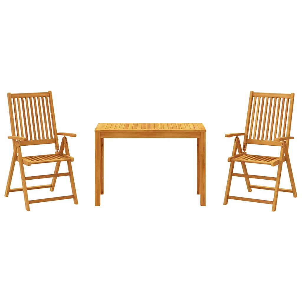 Set da Pranzo per Giardino 3 pz in Legno Massello di Acacia | homemem39