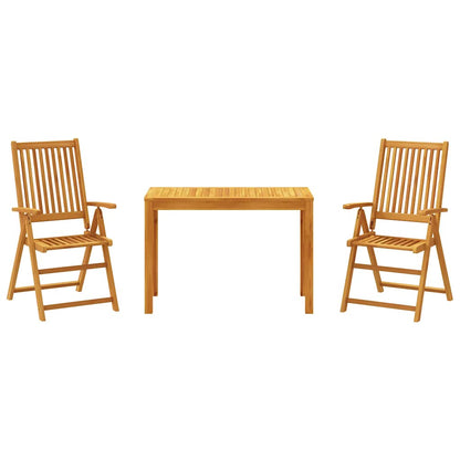 Set da Pranzo per Giardino 3 pz in Legno Massello di Acacia | homemem39