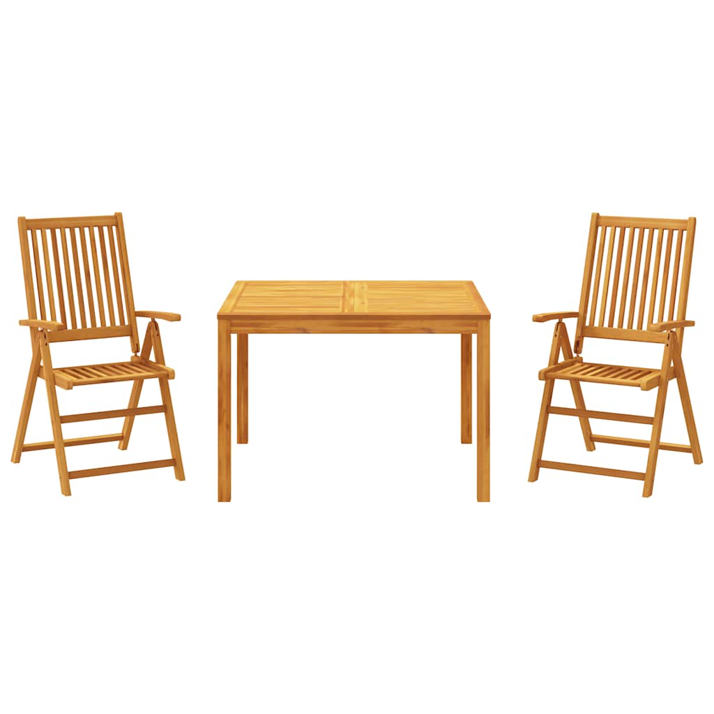 Set da Pranzo per Giardino 3 pz in Legno Massello di Acacia | homemem39