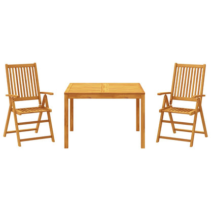 Set da Pranzo per Giardino 3 pz in Legno Massello di Acacia | homemem39