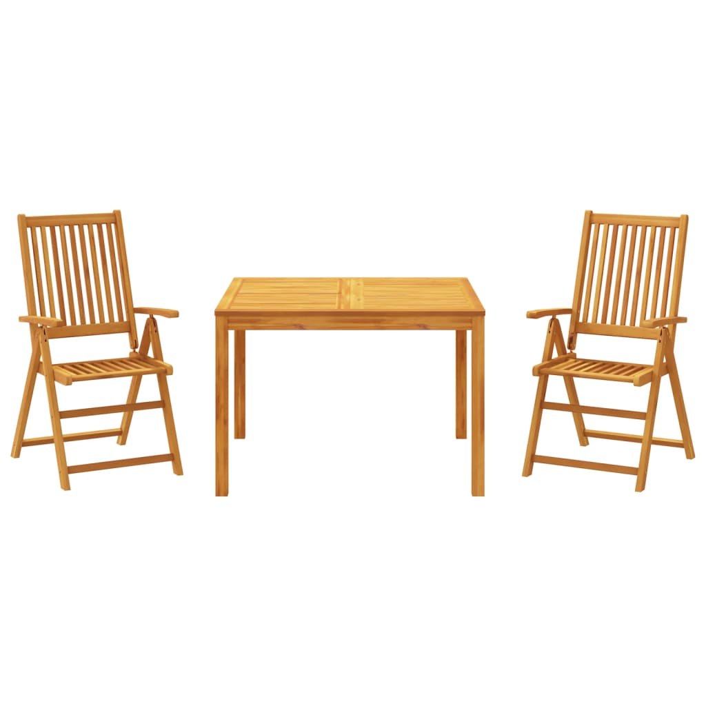 Set da Pranzo per Giardino 3 pz in Legno Massello di Acacia - homemem39