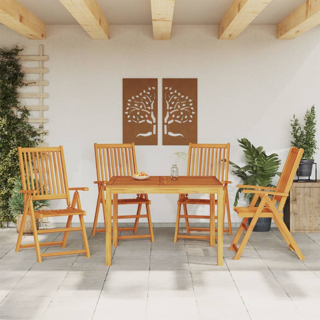 Set da Pranzo per Giardino 5 pz in Legno Massello di Acacia | homemem39