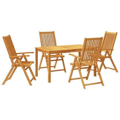 Set da Pranzo per Giardino 5 pz 140x80x74 cm in Legno Massello di Acacia | homemem39