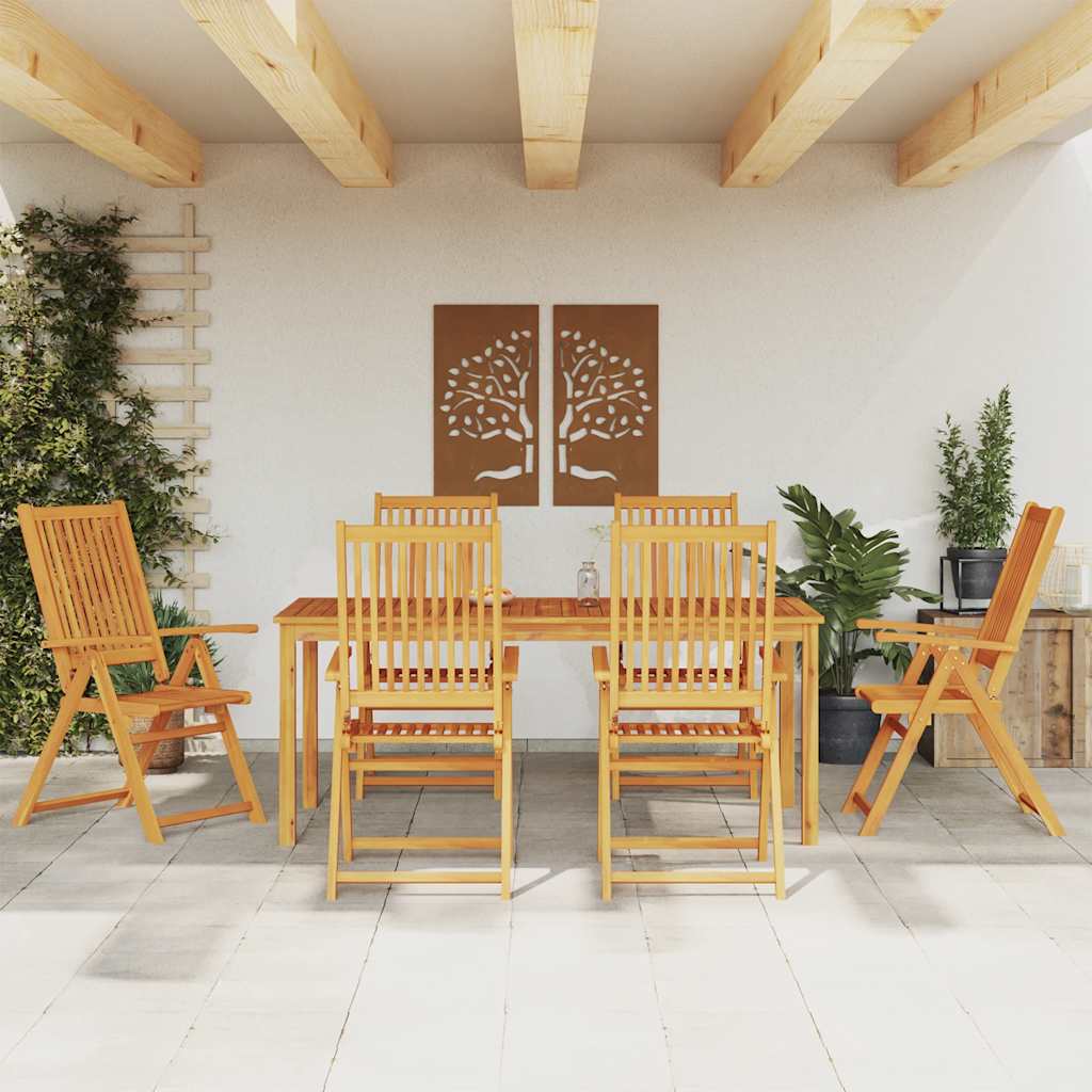 Set da Pranzo da Giardino 7 pz 180x90x75 cm in Legno Massello di Acacia | homemem39