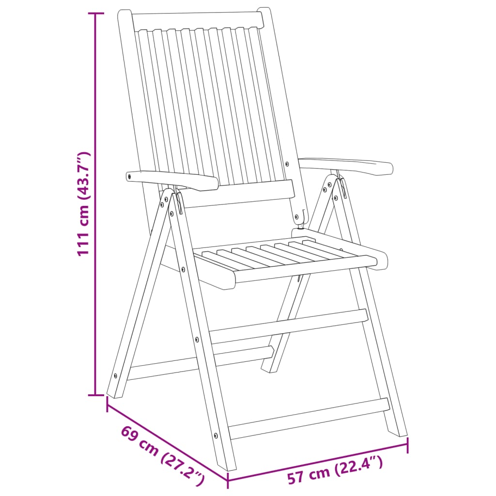 Set da Pranzo per Giardino 3 pz 85x85x74 cm in Legno Massello di Acacia | homemem39