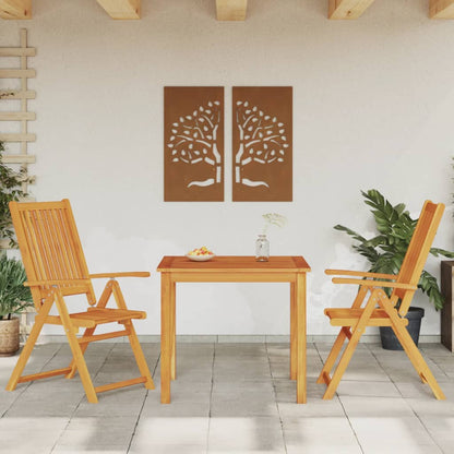 Set da Pranzo per Giardino 3 pz 85x85x74 cm