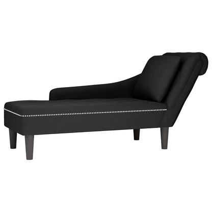 Sdraio con Cuscino e Bracciolo Destro in Velluto Nero | homemem39