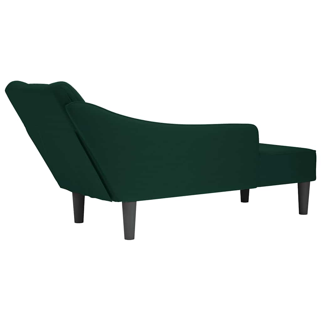 Sdraio con Bracciolo Destro in Velluto Verde Scuro | homemem39