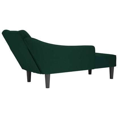 Sdraio con Bracciolo Destro in Velluto Verde Scuro | homemem39