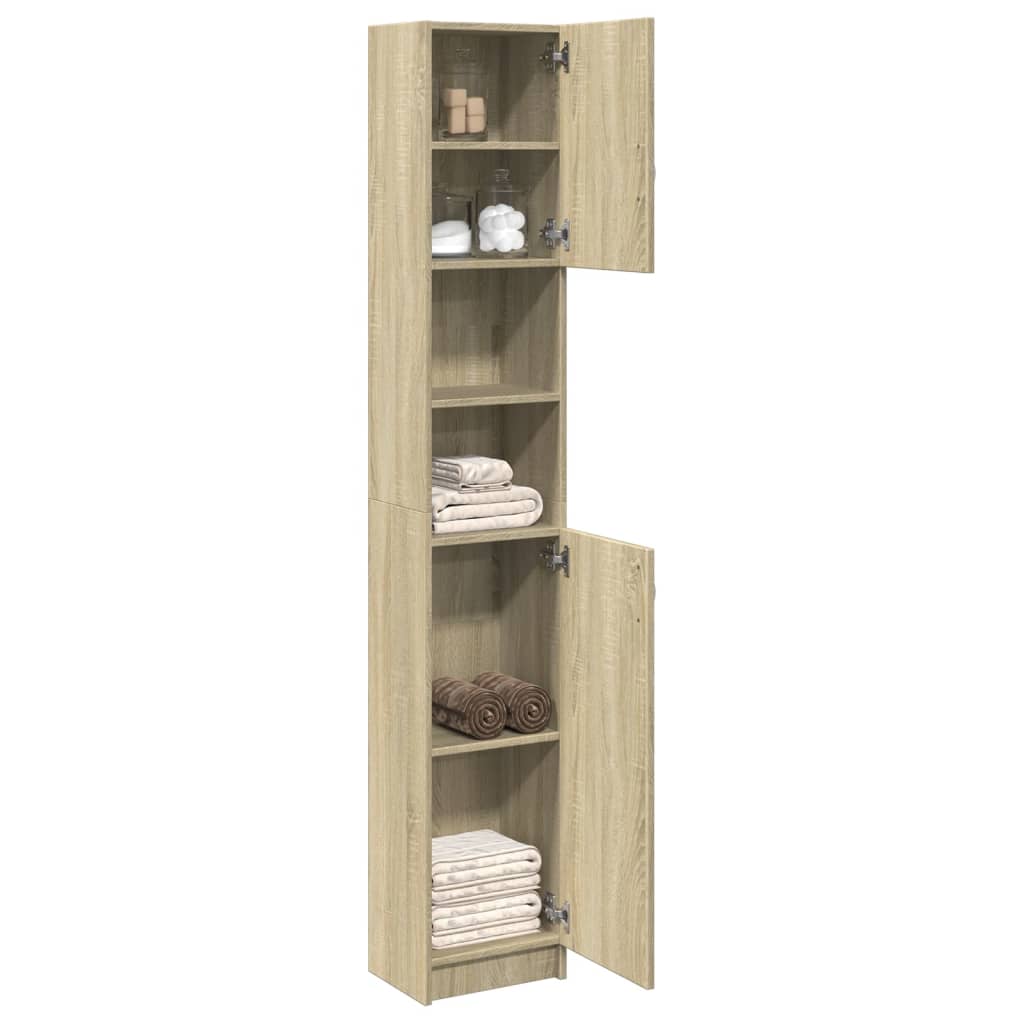 Mobile da Bagno Rovere Sonoma 32x25,5x190 cm Legno Ingegnerizzato | homemem39