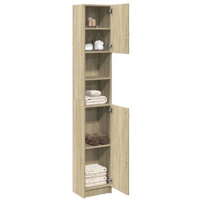 Mobile da Bagno Rovere Sonoma 32x25,5x190 cm Legno Ingegnerizzato | homemem39