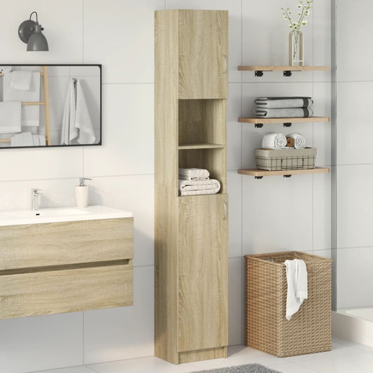 Mobile da Bagno Rovere Sonoma 32x25,5x190 cm Legno Ingegnerizzato | homemem39