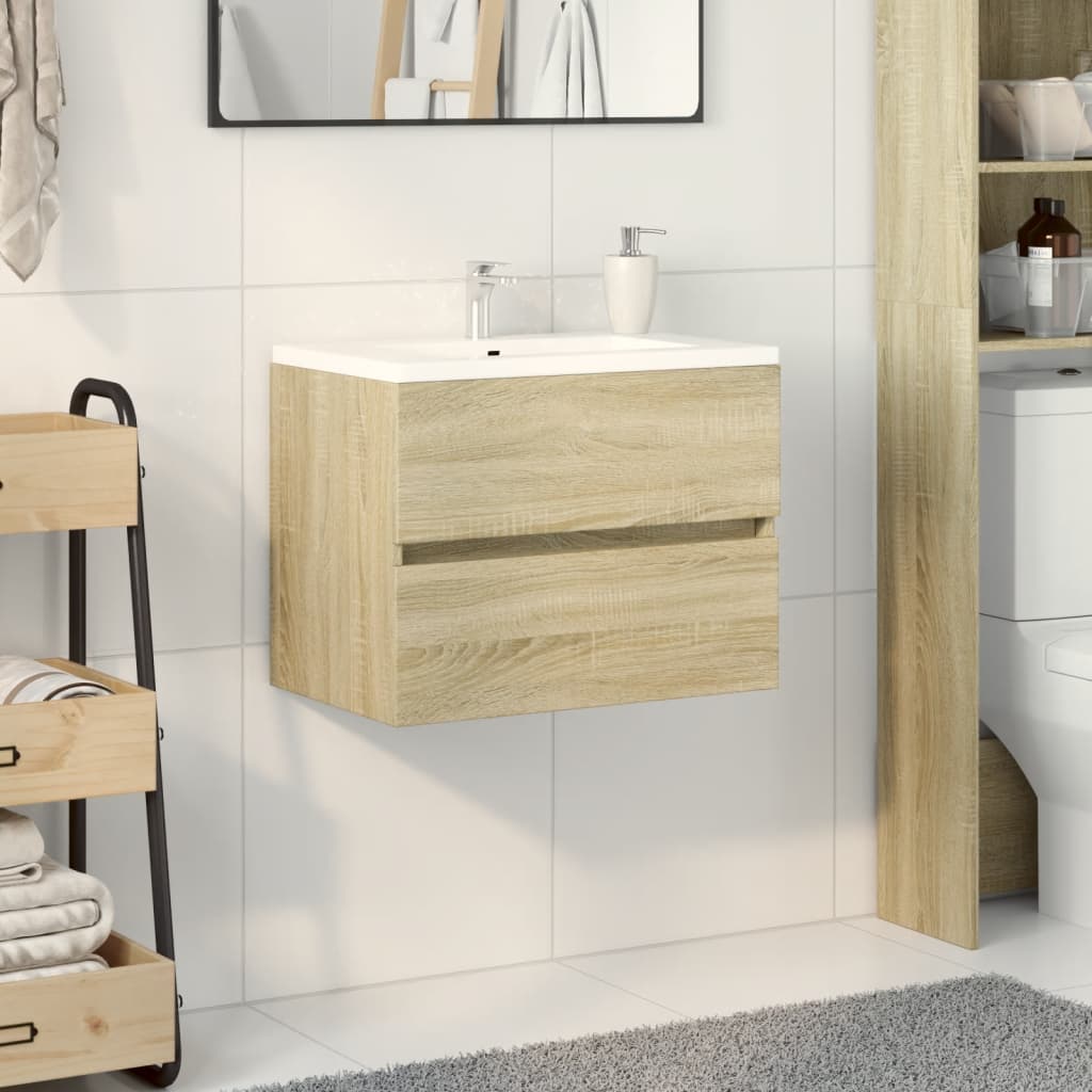 Mobile Lavabo Rovere Sonoma 60x38,5x45 cm in Legno Multistrato | homemem39