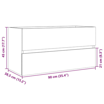 Mobile Lavabo Rovere Sonoma 90x38,5x45 cm in Legno Multistrato | homemem39