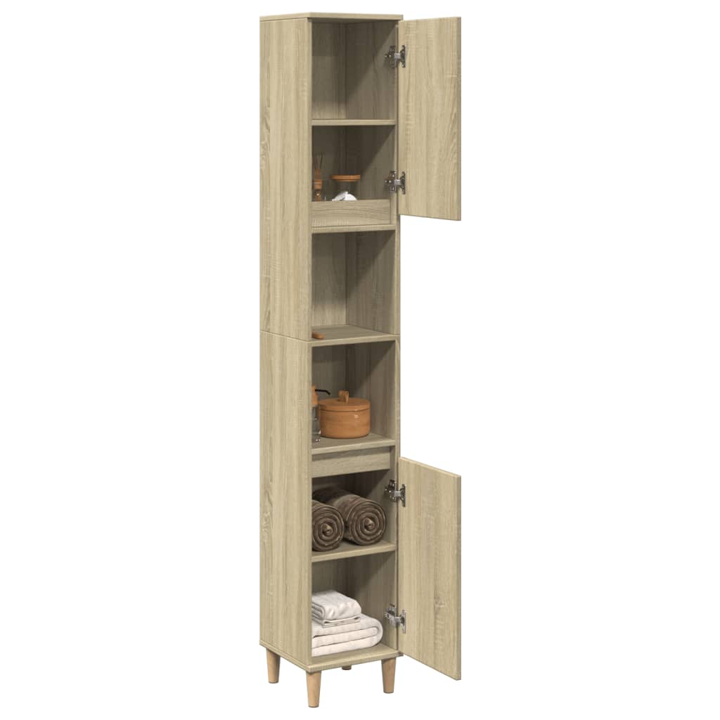 Armadietto da Bagno Rovere Sonoma 30x30x190cm Legno Multistrato | homemem39