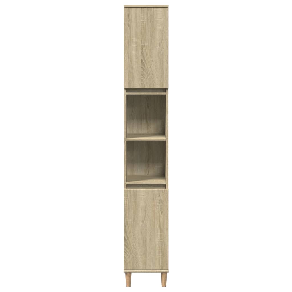 Armadietto da Bagno Rovere Sonoma 30x30x190cm Legno Multistrato