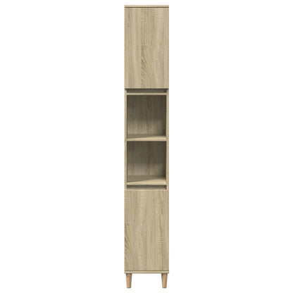 Armadietto da Bagno Rovere Sonoma 30x30x190cm Legno Multistrato