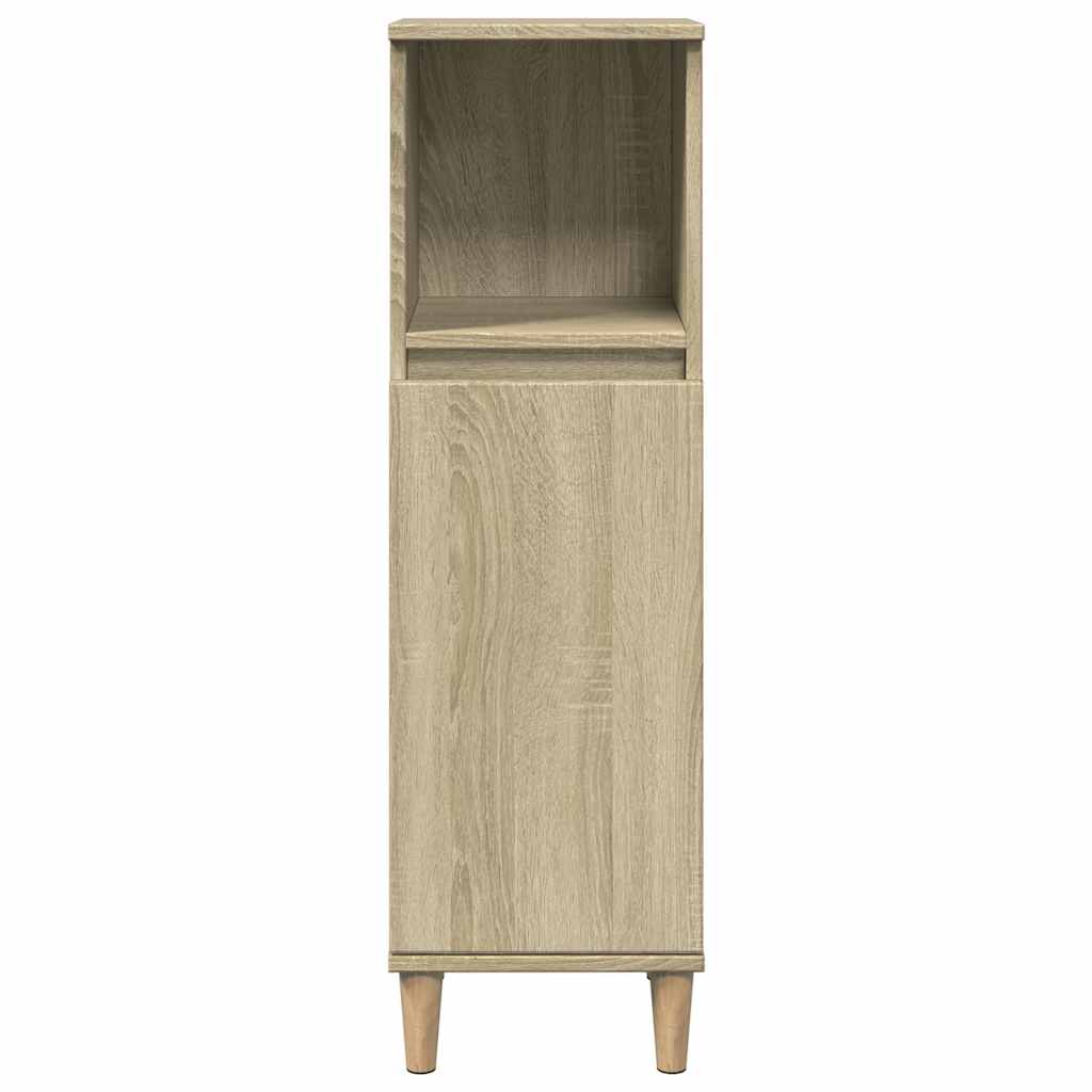 Armadietto da Bagno Rovere Sonoma 30x30x100cm Legno Multistrato