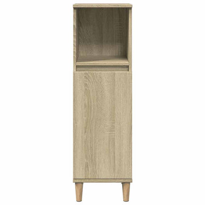 Armadietto da Bagno Rovere Sonoma 30x30x100cm Legno Multistrato