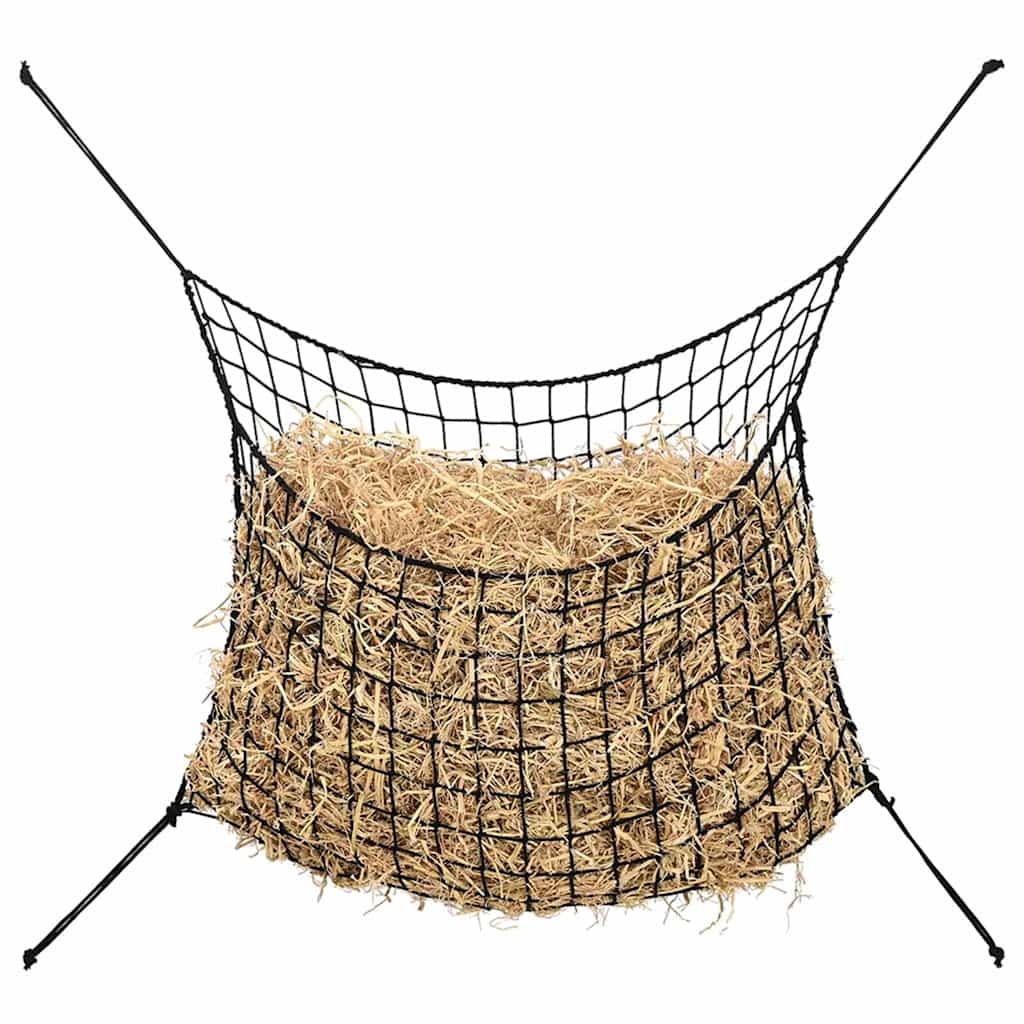 Reti da Fieno 2pz Rettangolari Neri 150x90 cm in PP | homemem39