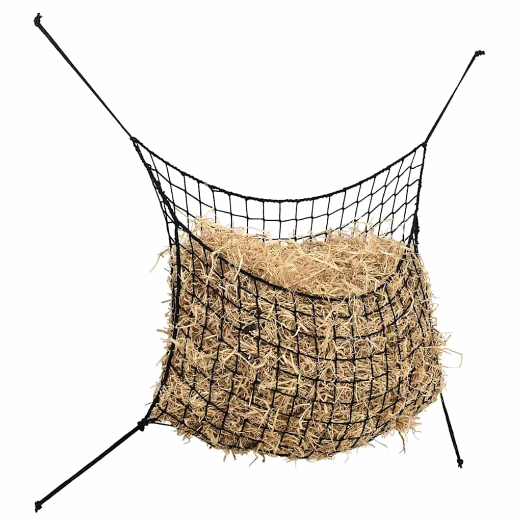 Reti da Fieno 2pz Rotondi Neri 75x50 cm in PP | homemem39
