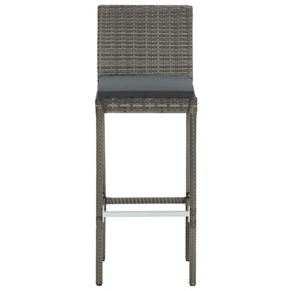 Set Bar da Giardino 3 pz Grigio in Legno Acacia e Polyrattan | homemem39