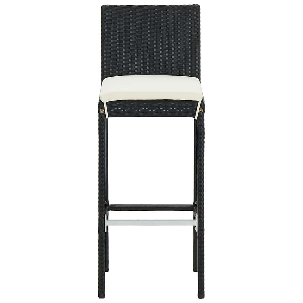 Set Bar da Giardino 5 pz Nero in Legno Acacia e Polyrattan | homemem39