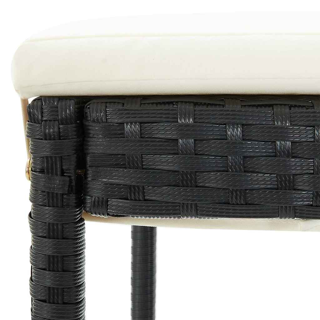 Set Bar da Giardino 5 pz Nero in Legno Acacia e Polyrattan | homemem39