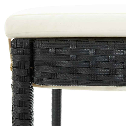 Set Bar da Giardino 5 pz Nero in Legno Acacia e Polyrattan | homemem39