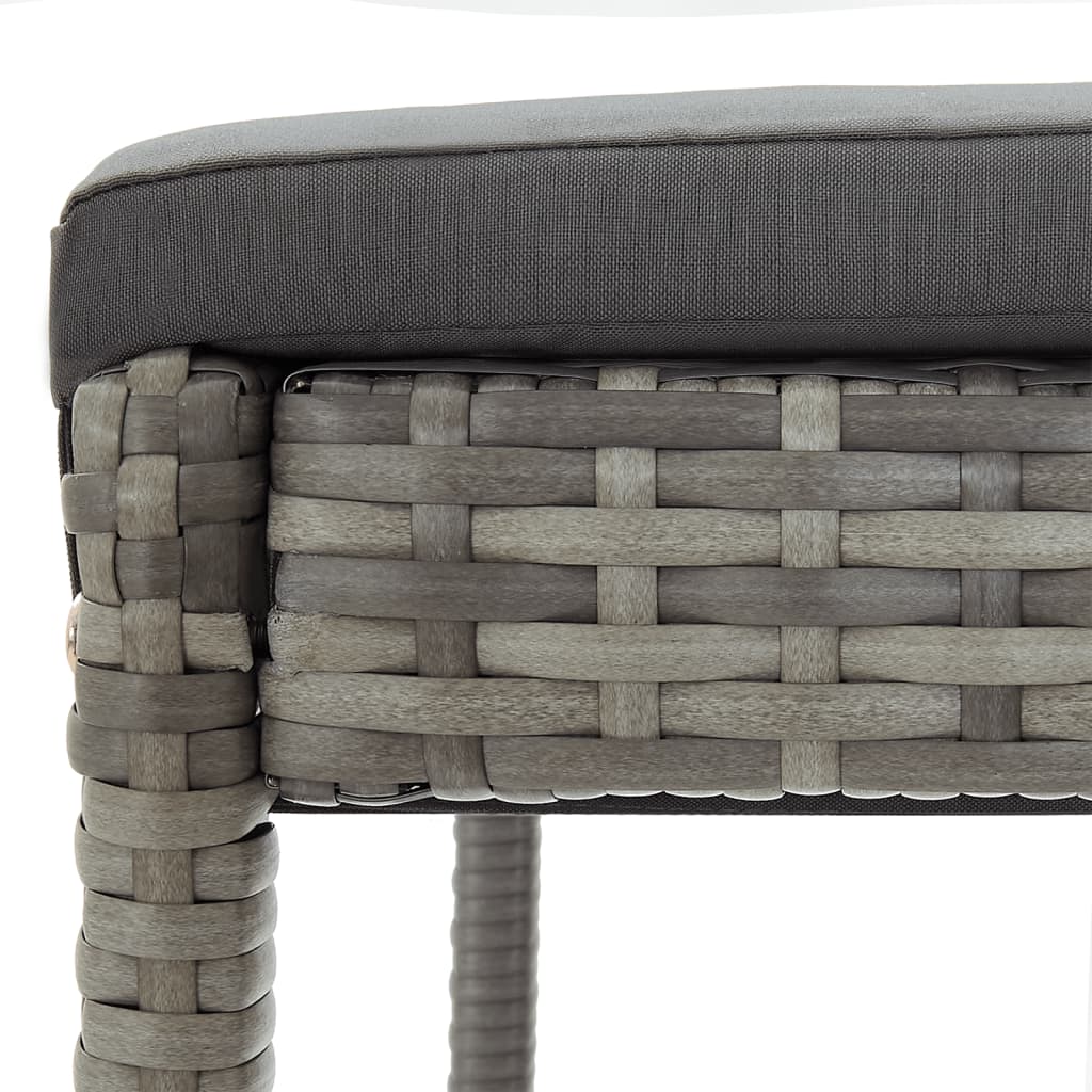 Set Bar Giardino 5pz Grigio Legno Massello Acacia e Polyrattan | homemem39