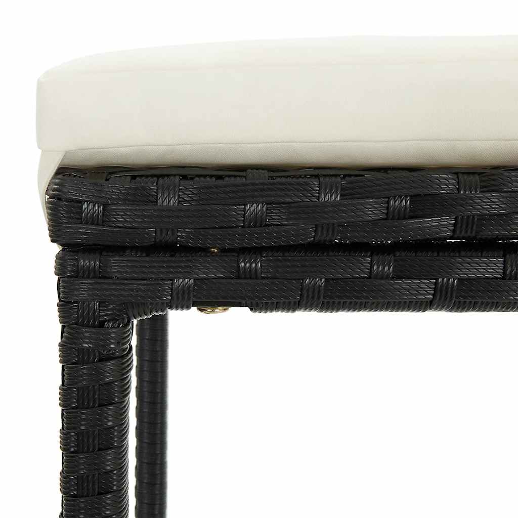 Set Bar da Giardino 3 pz Nero in Legno Acacia e Polyrattan | homemem39